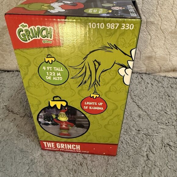 Gemmy Grinch In Christmas Sweater 4 ft. LED Airblown Inflatable New In Box‎ - Picture 9 of 16